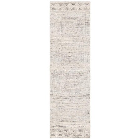 Safavieh 2 ft. 3 in. x 10 ft. Abstract Bohemian Runner Hand Tufted Rug Ivory & Grey ABT349F-210
